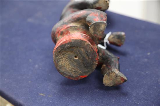 An Attye People Ivory Coast carved and painted hardwood seated shrine figure, height 38cm